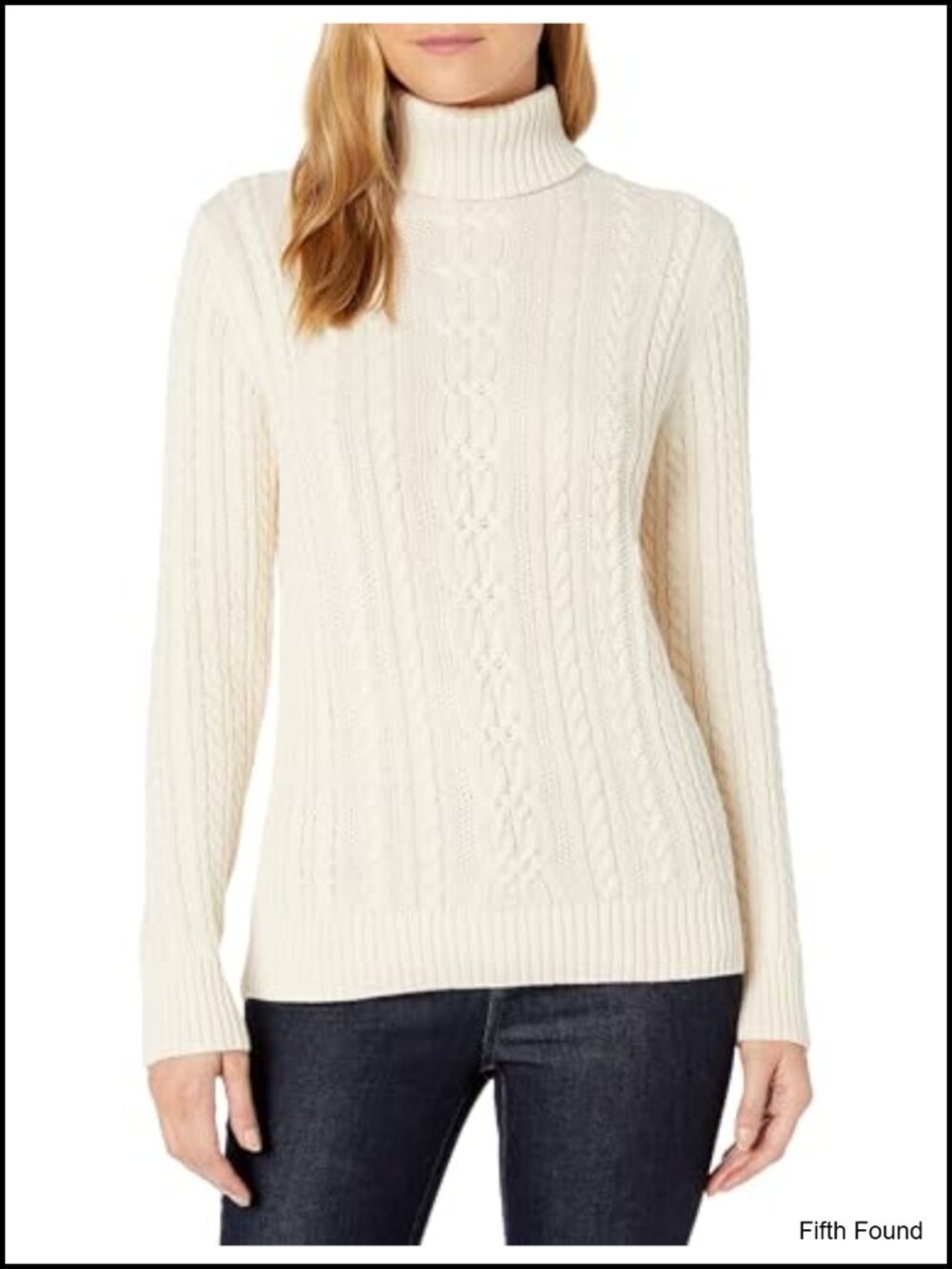 Women's Cotton Fisherman Cable Knit Turtleneck Sweater Long Sleeve Pullover